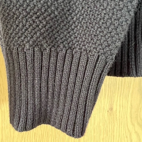 Carbon 2 Cobalt Cotton Mens Pullover Quarter Button Neck Black Multi Weave / Lg - Picture 10 of 14